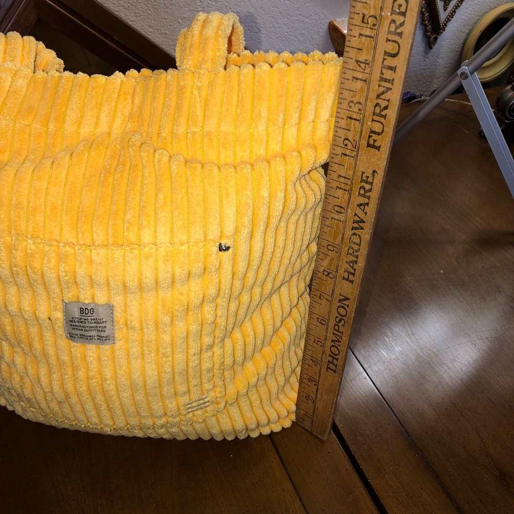 BDG NEW Sunny Yellow Corduroy Tote shoulder bag purse boho preppy - Picture 6 of 8